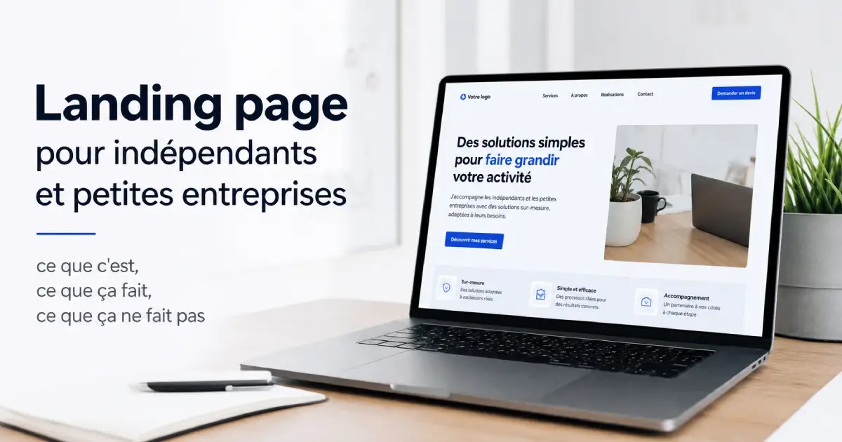Landing page pour artisan&nbsp;: ce que c'est, ce que ça fait, ce que ça ne fait pas
