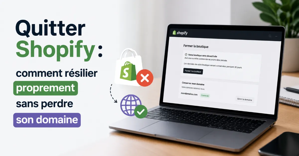 Quitter Shopify : résilier et récupérer son domaine