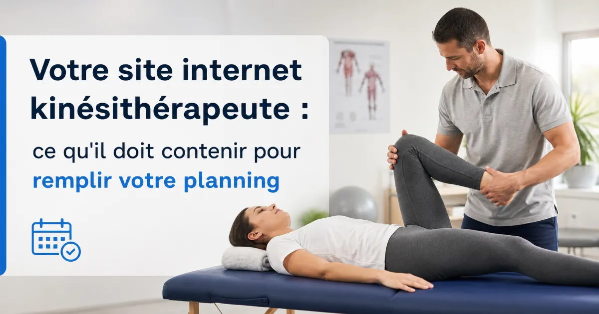 Votre site internet kinésithérapeute : ce qu'il doit contenir pour remplir votre planning