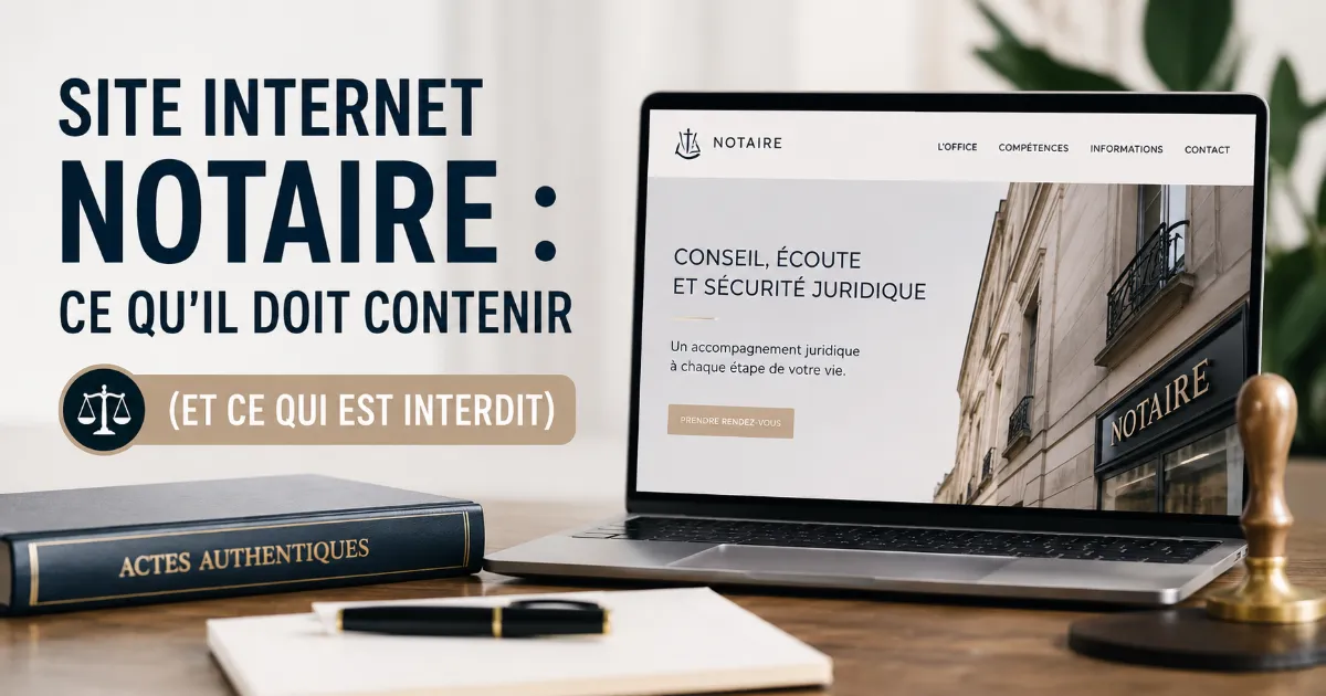 Site internet notaire : pages clés et règles CSN 2026
