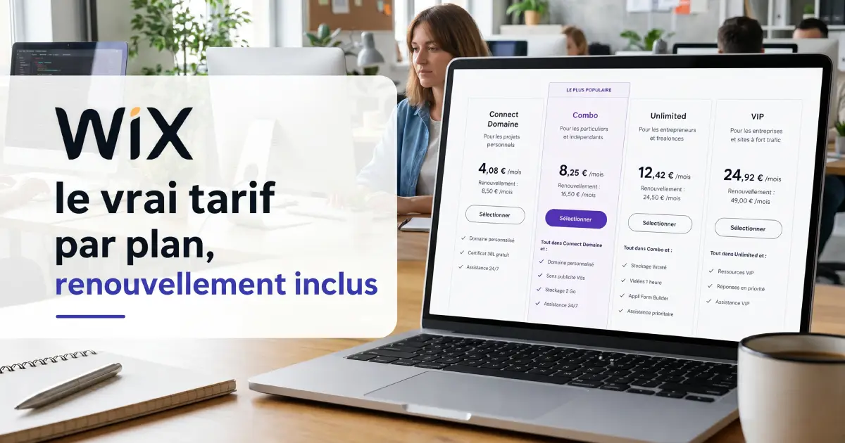 Wix en 2026&nbsp;: le vrai tarif par plan, renouvellement inclus