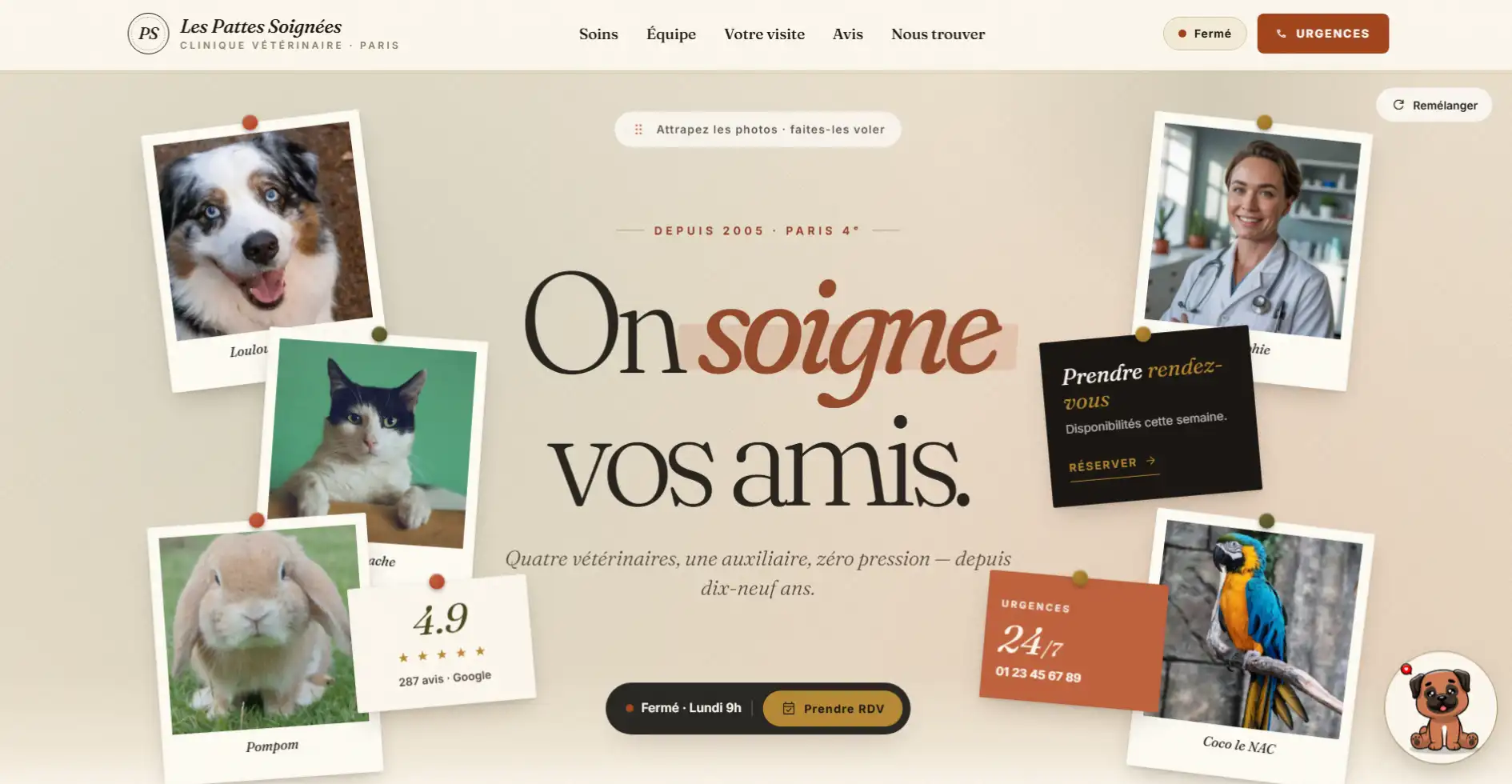 Site vitrine vétérinaire